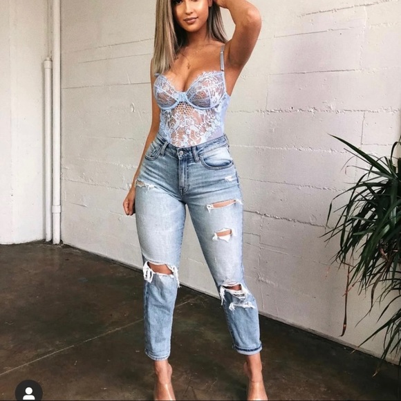 eunina Denim - Ripped Mom Jeans